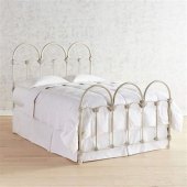 Magnolia Home French Inspired Rosette Iron Queen Bed In Antique White