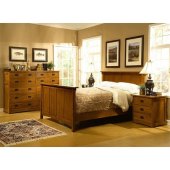 Mission Style Oak Finish Queen Bedroom Set