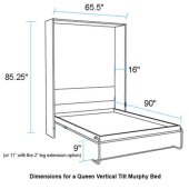 Vertical Queen Murphy Bed Dimensions