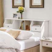 White Queen Bed Frame With Storage And Headboard