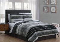 Laken 7 Piece Black Queen Bed In A Bag Set