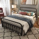 Black Wrought Iron Queen Size Bed Frame